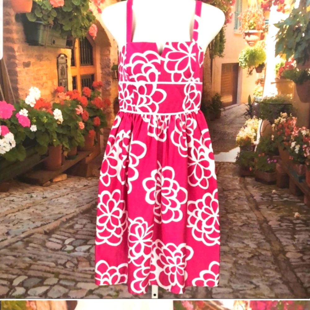 Hot Pink and White Summer Sundress by Madison Leigh